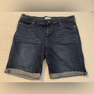 Loft dark denim Bermuda shorts
